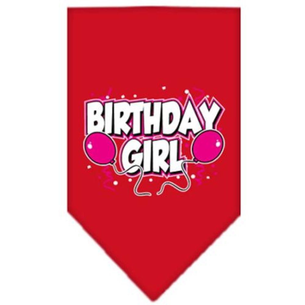 Mirage Pet Products Birthday Girl Screen Print Bandana for Pets, Large, Red