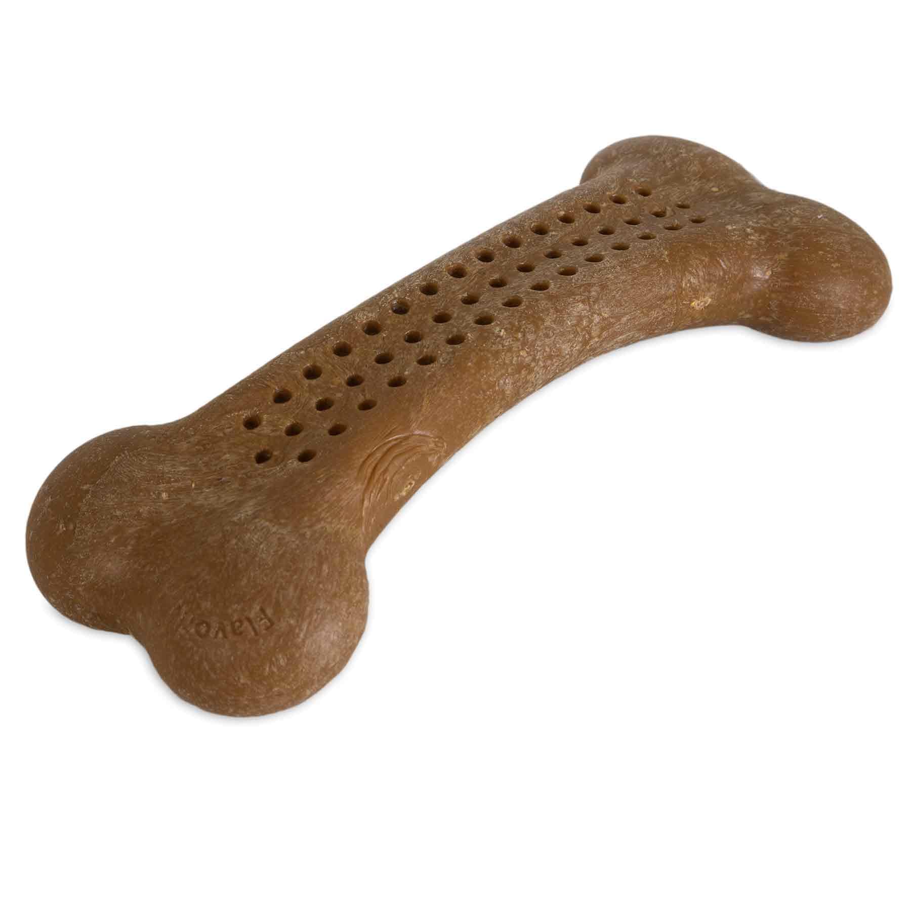 Pet Qwerks Flavorit Wood Barkbone - Fillable Dog Bone For Moderate Chewers - Mint Flavor - 4.25'