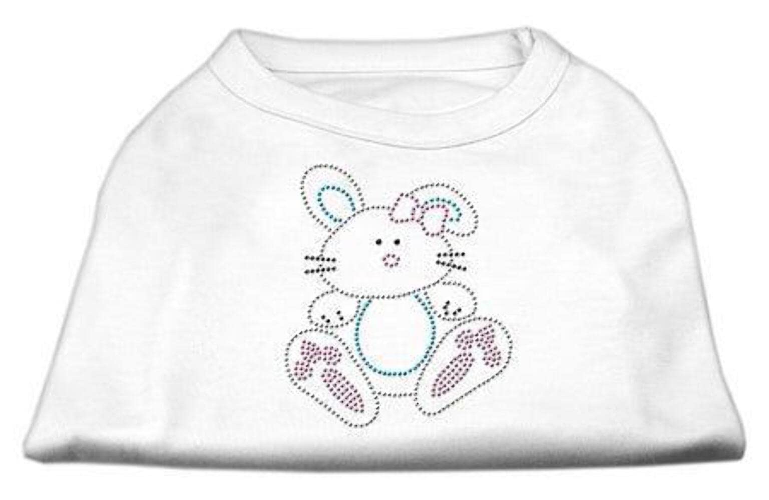 Mirage Pet Products Bunny Rhinestone Dog Shirt, Medium, White