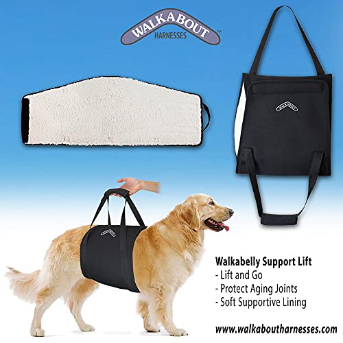 Walkabout Harnesses Walkabelly Support Sling - Easy-to-Use Belly Harness, XS Neoprene, Black