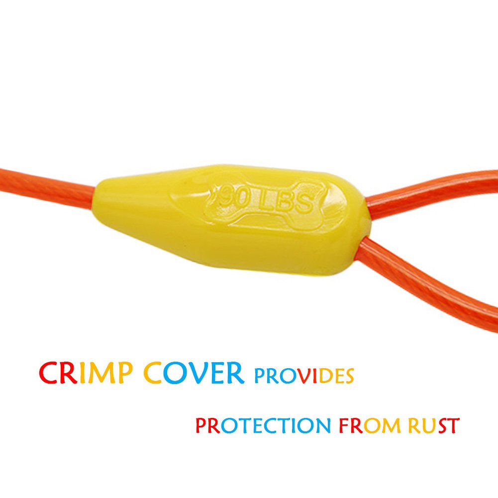 Petest 15Ft Tie-Out Cable With Crimp Cover For Large Dogs Up To 90 Pounds