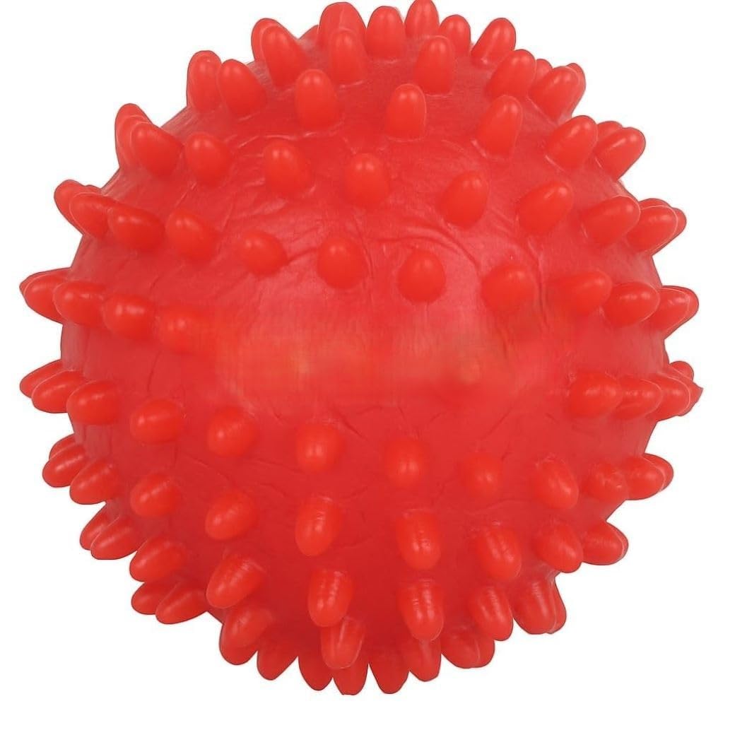 Zuffie Spiked Dog Ball  Chew & Teething Toy For Puppies  Safe, Bouncy, And Fun Interactive Play Ball  Great For Dental Health