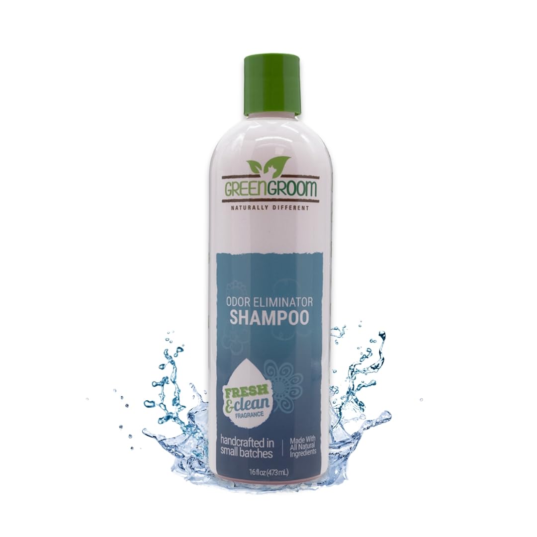 Green Groom Odor Eliminator Dog Shampoo, 16 oz - Crafted with Odortrol, All Natural Ingredients, Antioxidant Rich, Eliminates Sm