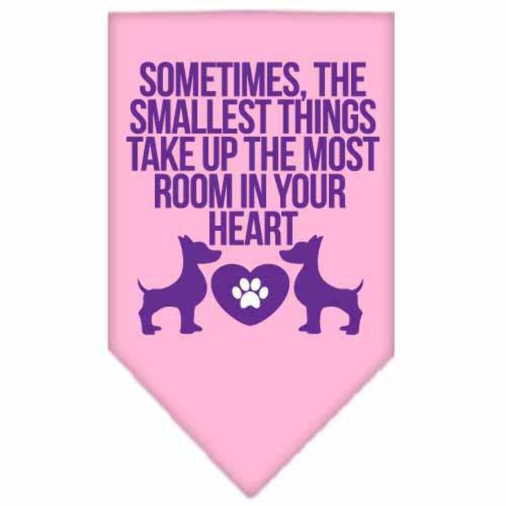 Pet and Dog Bandana Screen Printed, "Sometimes, The Smallest Things Take Up The Most Room In Your Heart" Red Large