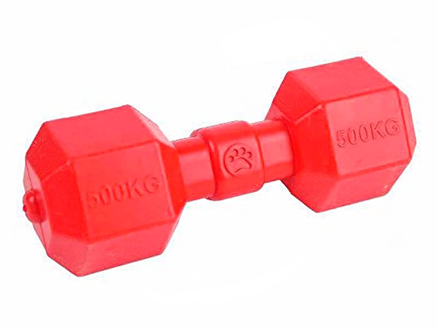 Woofy Dog Extra Strong Rubber Dumbbell Toy | Squeaky Sound Interactive Chew Toy | Dumbbell Toys For Dogs And Pets (Color May Var