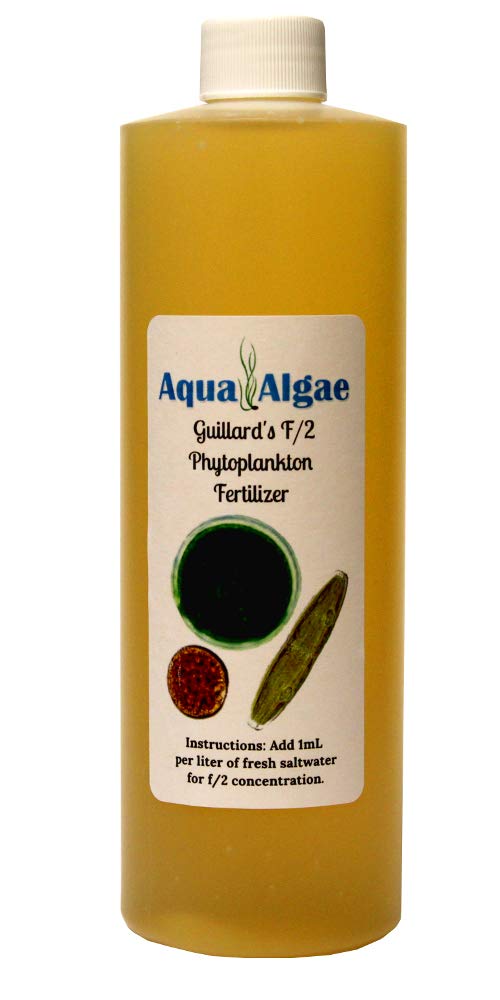 Aqua Algae 16oz Concentrated Guillards F/2 Formula for Marine Phytoplankton Cultivation, Aquaculture, Reef Tanks, 16 ounces
