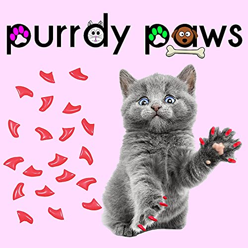 Purrdy Paws Soft Nail Caps For Cat Claws Hot Pink Small