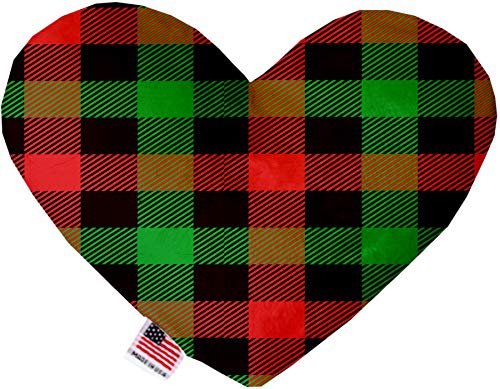 Pet and Dog Plush Heart or Bone Toy, "Christmas Patterns Group" (Available in different sizes, and 11 different pattern options!) Christmas Plaid 8" Plush Heart