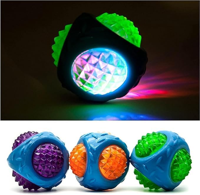 Psk Pet Mart LightUp Bouncy Chew Ball Toys For Dogs, Squeaky Flashing Balls For Teething, Indoor Interactive Balls Toy For All 
