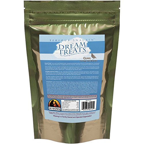Wysong Dream Treats Quail- for Dogs/Cats/Ferrets - Raw Food - 4.9 Ounce Bag