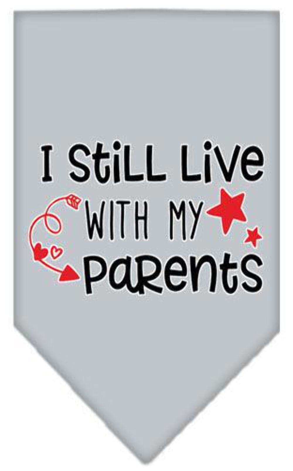 Pet and Dog Bandana Screen Printed, "I Still Live With My Parents" Orange Small