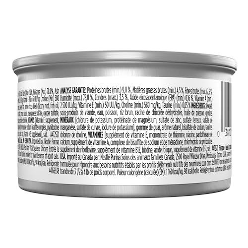 Purina Pro Plan Vital Systems Chicken Wet Cat Food Pate 4-in-1 brain, kidney, digestive and immune formula - (Pack of 24) 3 oz.