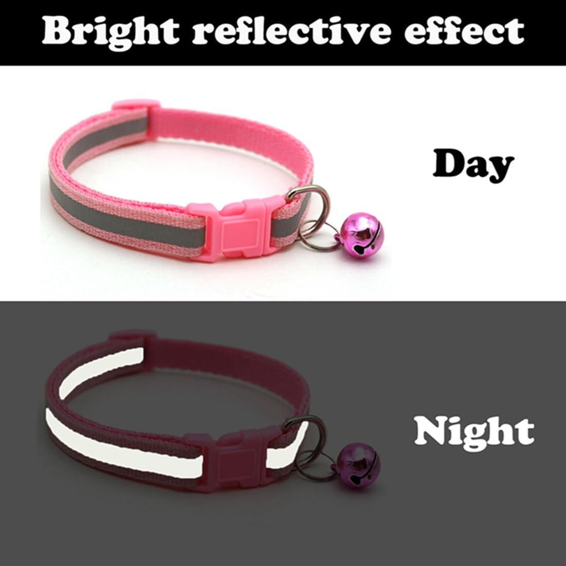 Yellow Puppy Collar With Bell, 2-Pack Basic Reflective Dog Collar With Bells Nylon Dog Collar For Xsmall Tiny Pet Dogs Boy Kitte