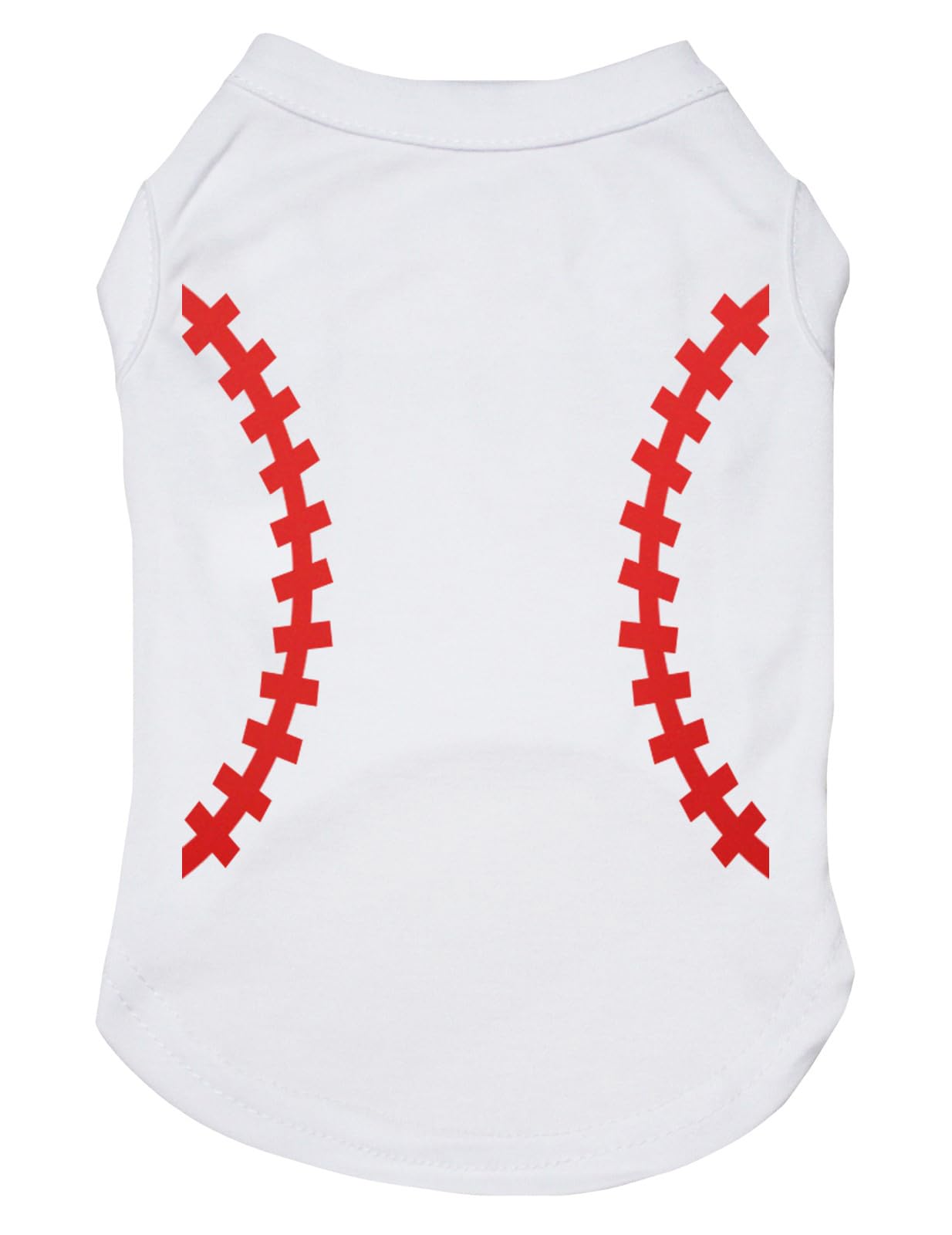 Petitebella Baseball Print Puppy Dog Shirt (White/White, Large)