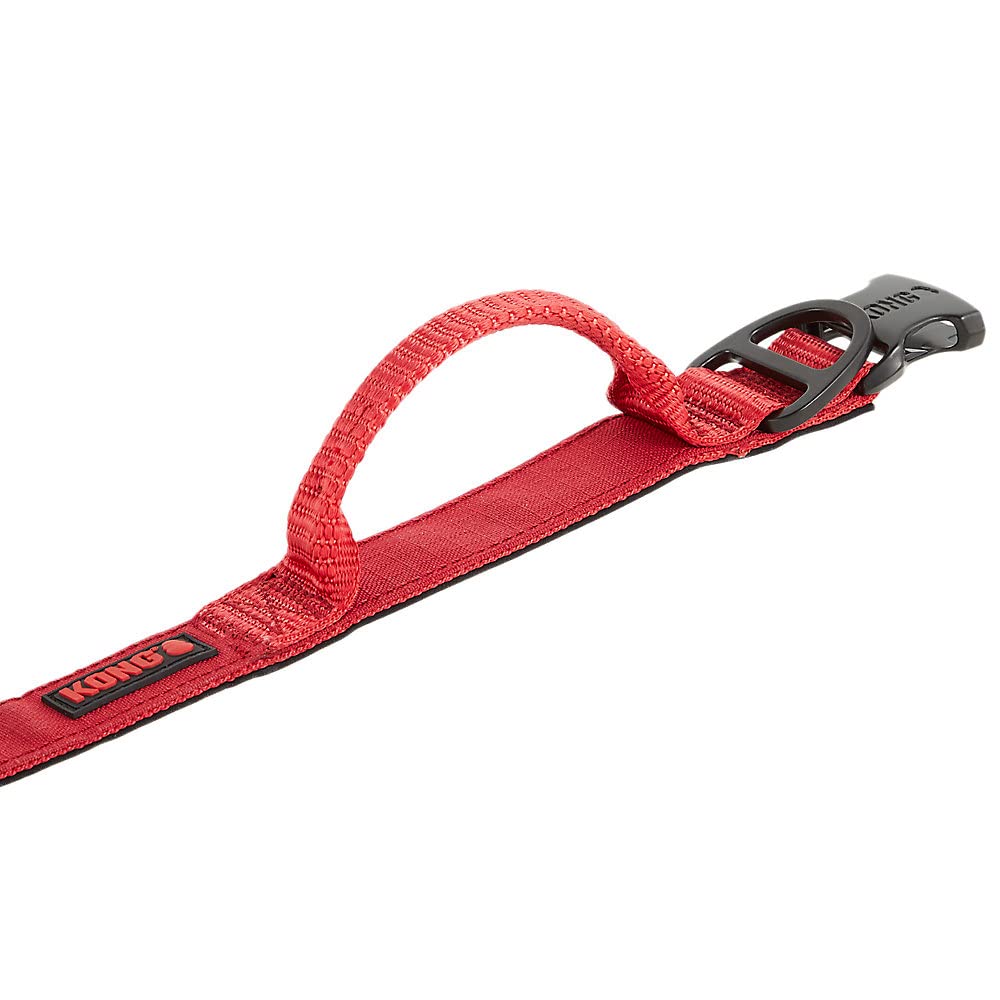 Kong Ultra Durable Padded Comfort Handle Dog Collar (Large, Red)