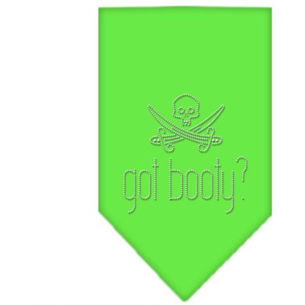 Mirage Pet Products Got Booty Rhinestone Bandana, Large, Lime Green