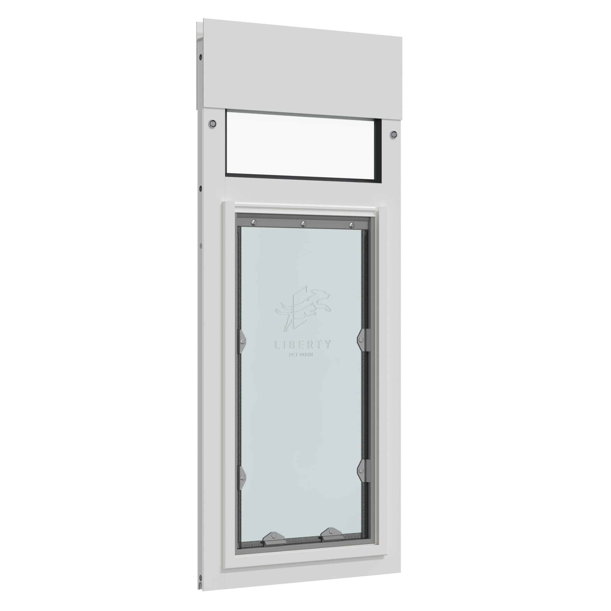 Liberty Pet Door Panel For Horizontal Sliding Windows | Aluminum Frame With Closing Cover For Home & Rentals | White, Large Flap