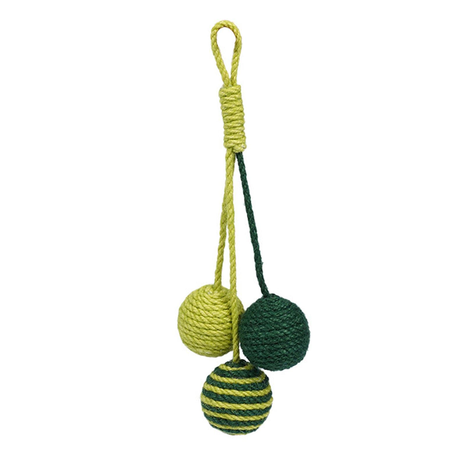 Ecomistiq Funny Cat Toy Balls Sisal Interactive Pet For Supplies Kitten Green| Toys| |Pet