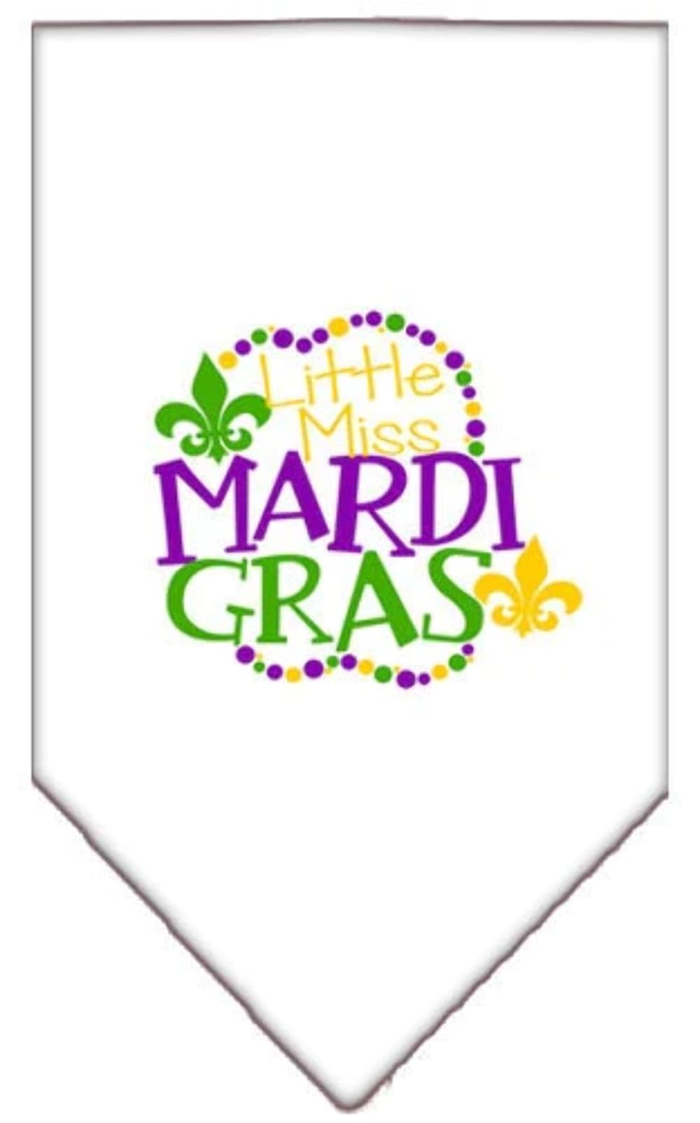 Mirage Pet Product Miss Mardi Gras Screen Print Mardi Gras Bandana White Small