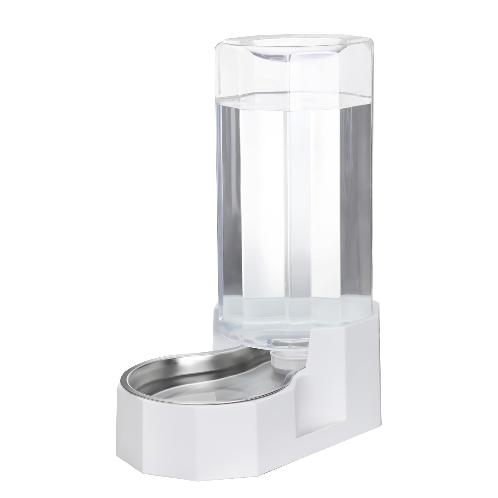 Rizzari Automatic 9L Gravity Stainless Steel Pet Waterer, Fortunate Angular Water Feeder With Edges, Safe And Large Capacity, Su