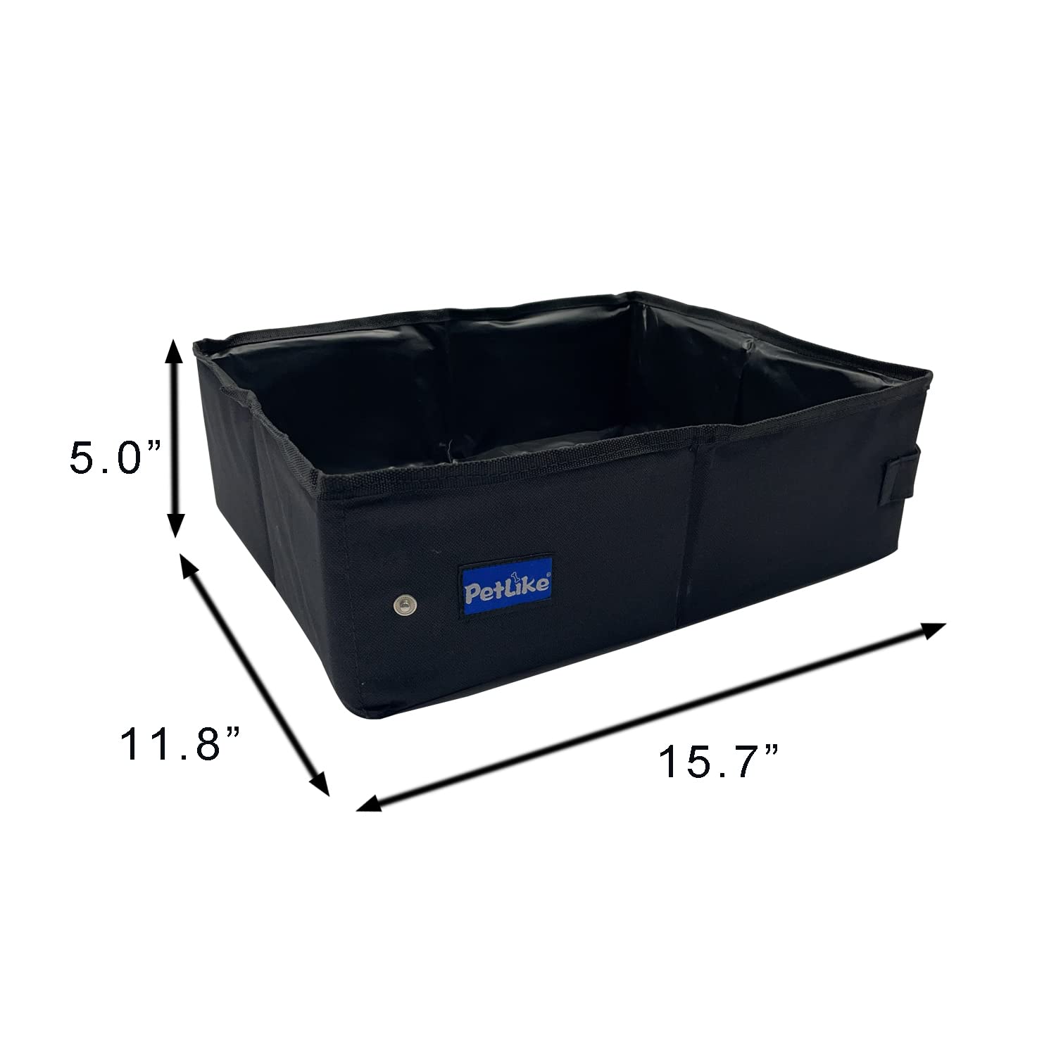 Petlike Travel Cat Litter Box, Leak-Proof Portable Litter Box, Collapsible Toilet Tray Carrier For Small Medium Cats (Medium, Black Set)