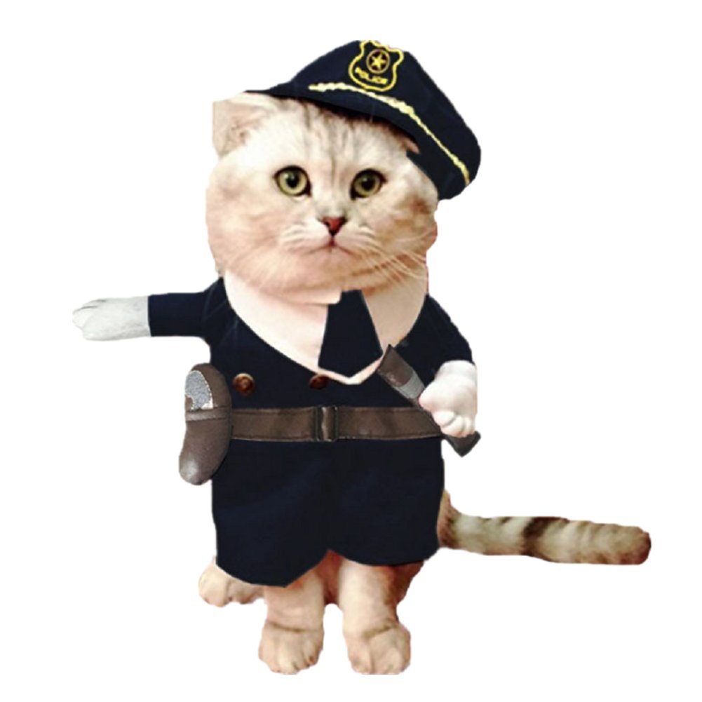 Nacoco Pet Policeman Costumes Dog And Cat Halloween Suits (Large)