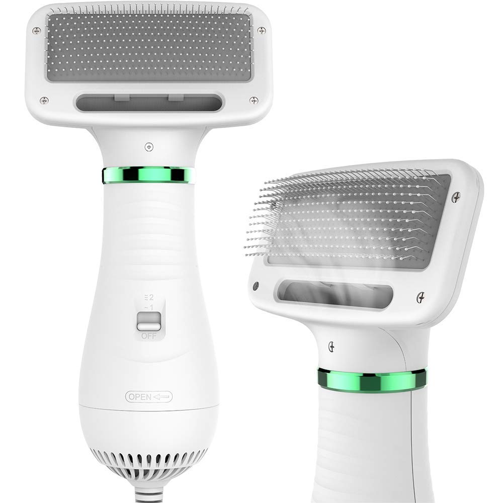 Livekey Pet Hair Dryer, 2 In 1 Pet Grooming Hair Dryer With Slicker Brush, Home Dog Hair Dryer With Adjustable 2 Temperatures Settings, For Small And Medium Dogs And Cats