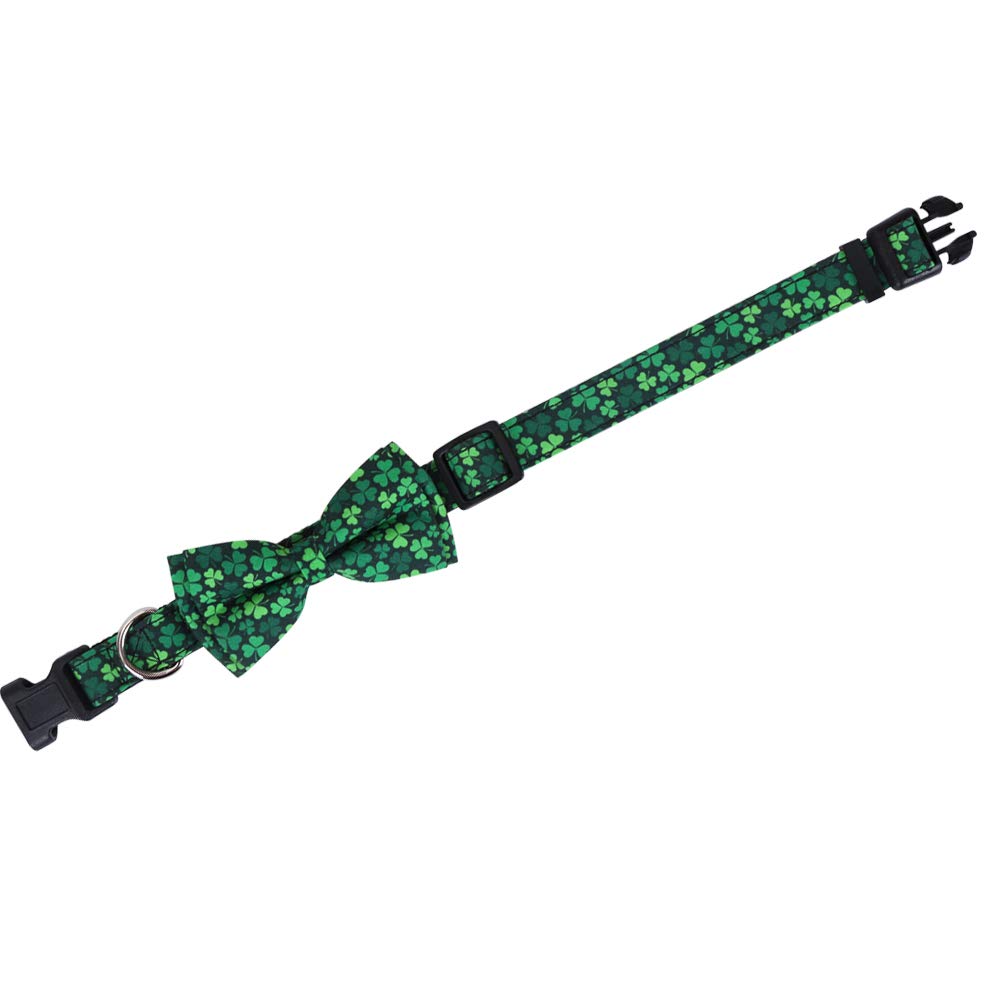St.Patrick'S Day Dog Collar With Removable Cute Bow Tie Adjustable Pet Collars Small