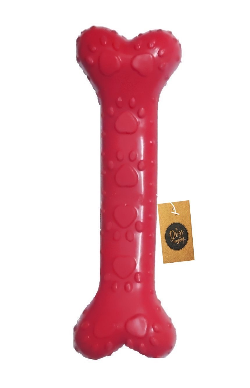 The Dogs Company Natural Rubber Teething Dog Chew Bone Toy For Adult Dogs, Large (8.5 Inch)