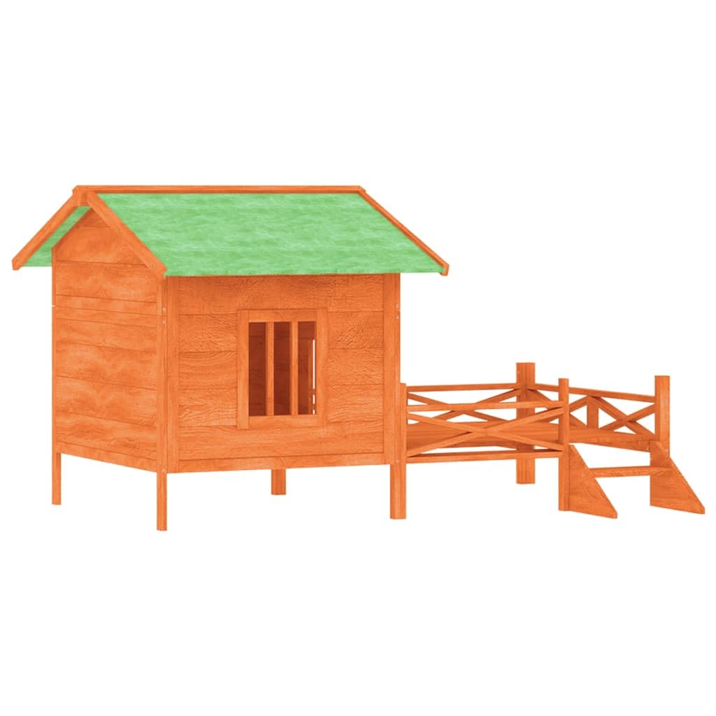 vidaXL Dog Kennel Brown 62.6x47.2x34.8 Solid Wood Pine