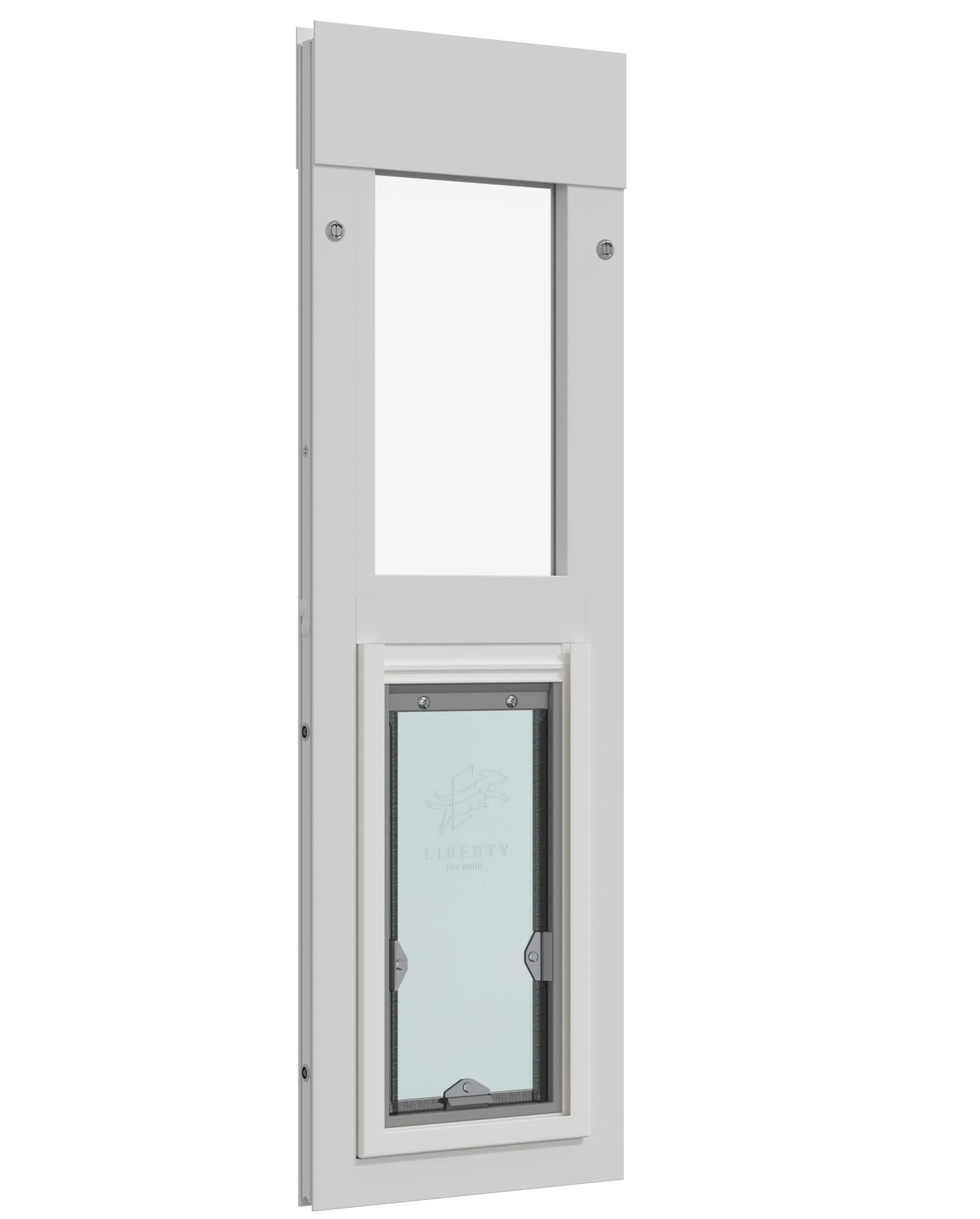 Liberty Pet Door Panel For Horizontal Sliding Windows | Aluminum Frame With Closing Cover For Home & Rentals | White, Small Flap