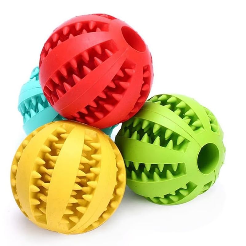 Kittupet Dog Toy Ball, Nontoxic Bite Resistant Toy Ball For Pet Dogs Puppy Cat, Dog Pet Food Treat Feeder Chew Tooth Cleaning Ba