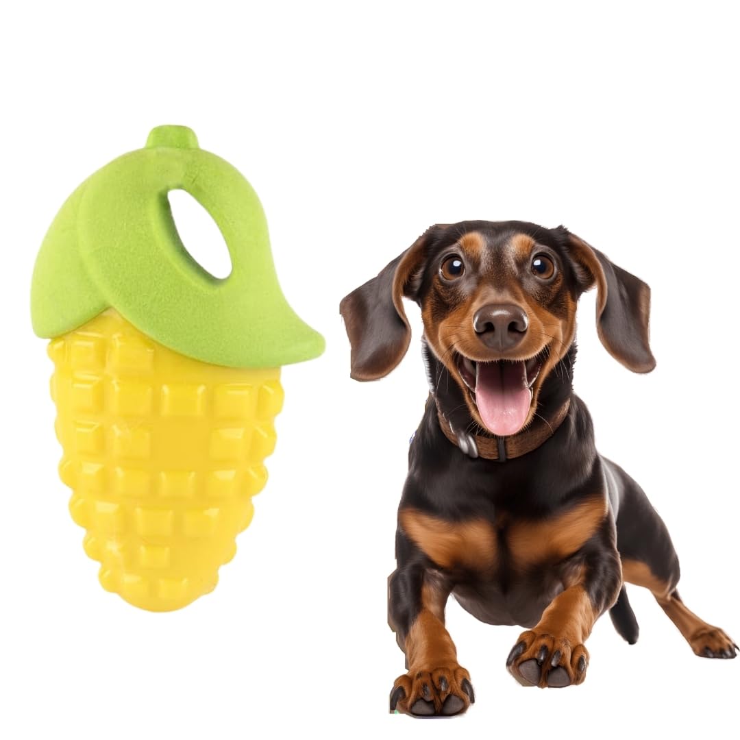 Toy Truffle Squeak & Play Rubber Corn Shape Toy: Fun Rubber Chew Toy, Interactive Squeaky Toy, Interactive Rubber Toy, Squeak, S