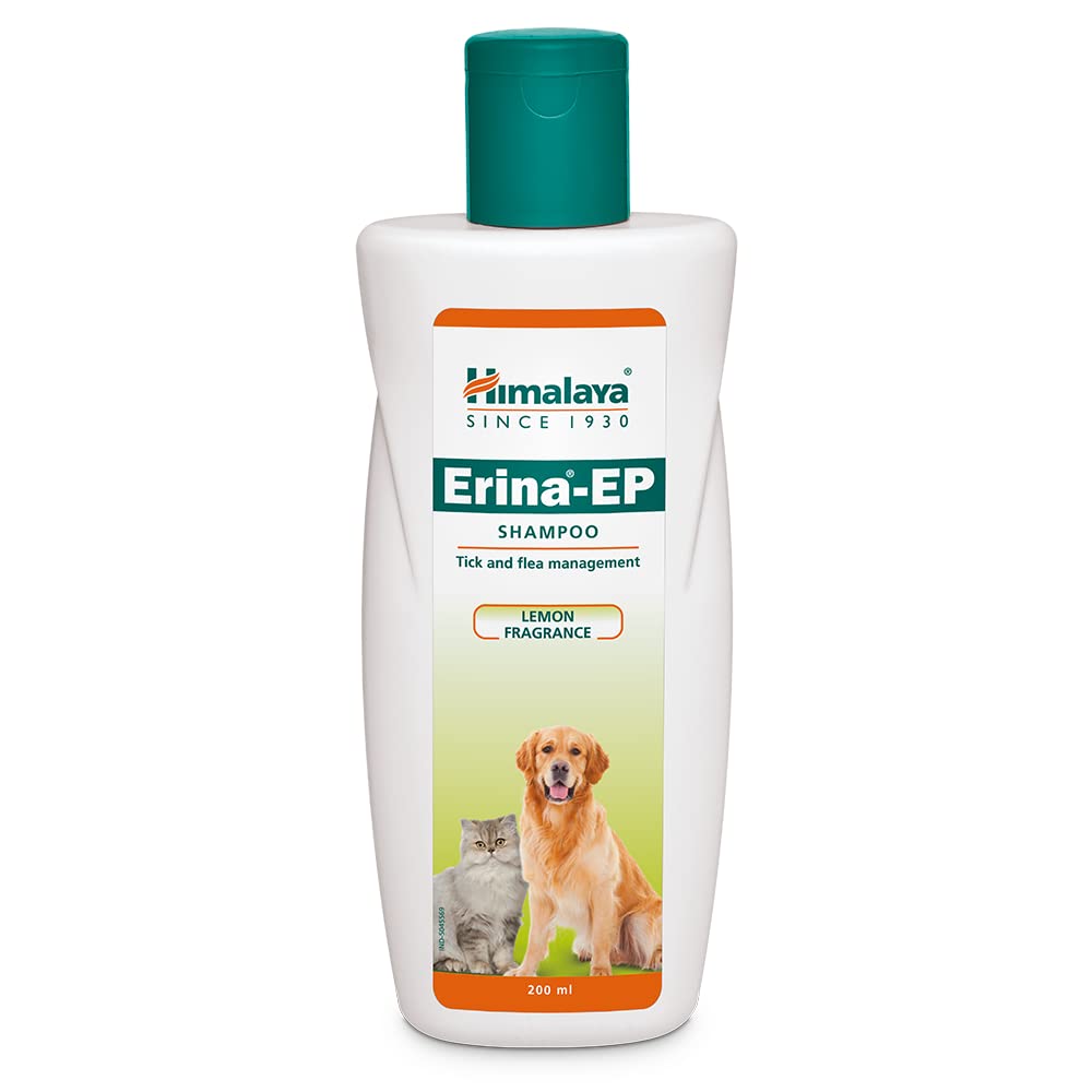 Himalaya Erina-Ep Shampoo | 200 Ml | Tick & Flea Control For Dogs & Cats | With Neem & Eucalyptus For Skin Health & Hygiene