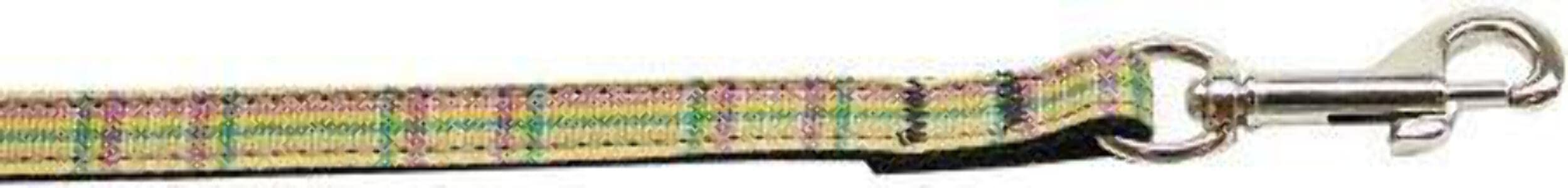 Pet Dog & Cat Nylon Collar or Leash, "Plaids" Blue Plaid 3/8" w x 4 ft. leash