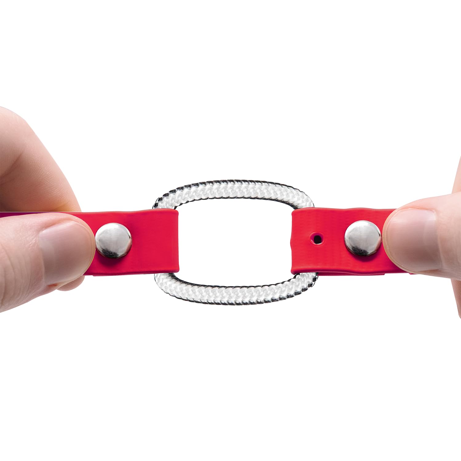 Educator Dog Mini Double Bungee Dog Collar, Biothane, Waterproof, Odorproof, Metal Buckle And D Ring With Two Comfort Loops, Adjustable For Custom Fit, 3/4-Inch, Red