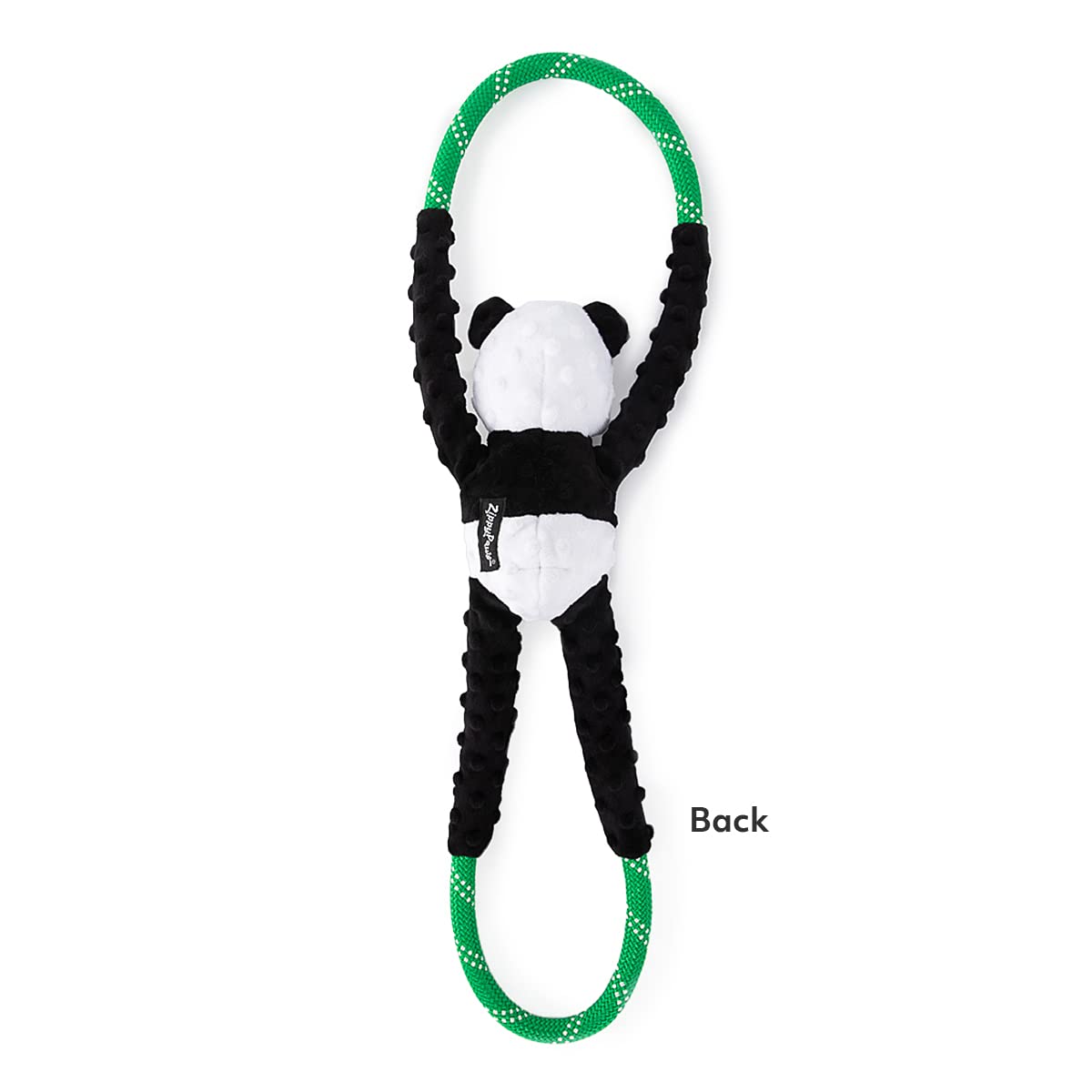 ZippyPaws RopeTugz Panda Dog Toy - Durable Plush Squeaky Chew Toy for All Breeds - Machine Washable, Model ZP965