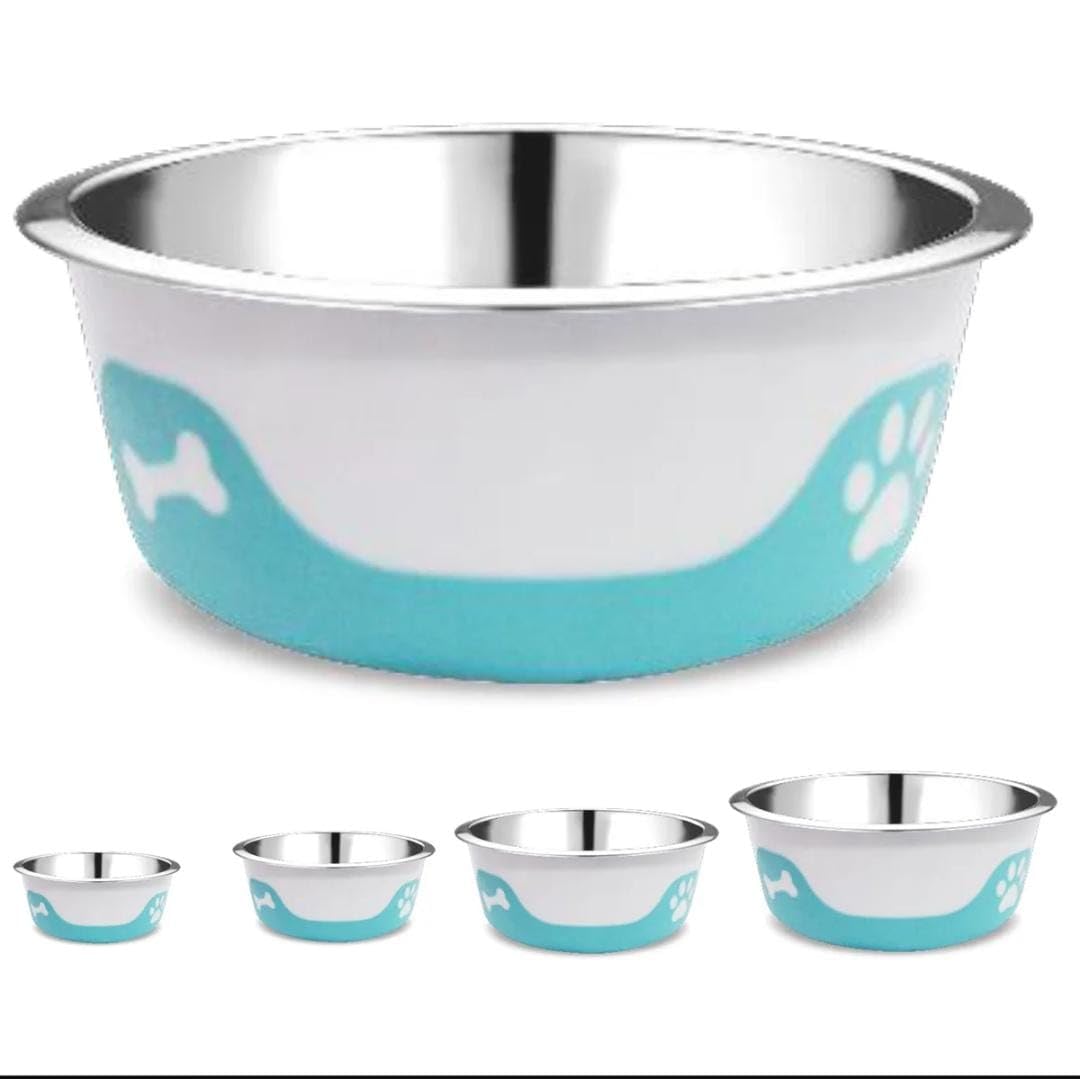 Enge Pets Thermocool Insulated Pet Feeder Bowl, Stainless Steel, Bpa Free, NonSlip, Dishwasher Safe,Azzure Blue (250 Ml)