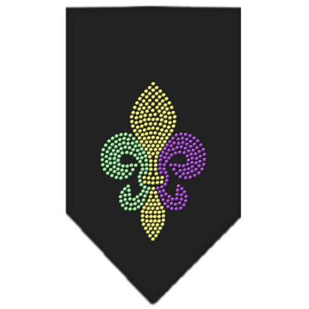 Mirage Pet Products Mardi Gras Fleur De Lis Rhinestone Bandana, Red, Small