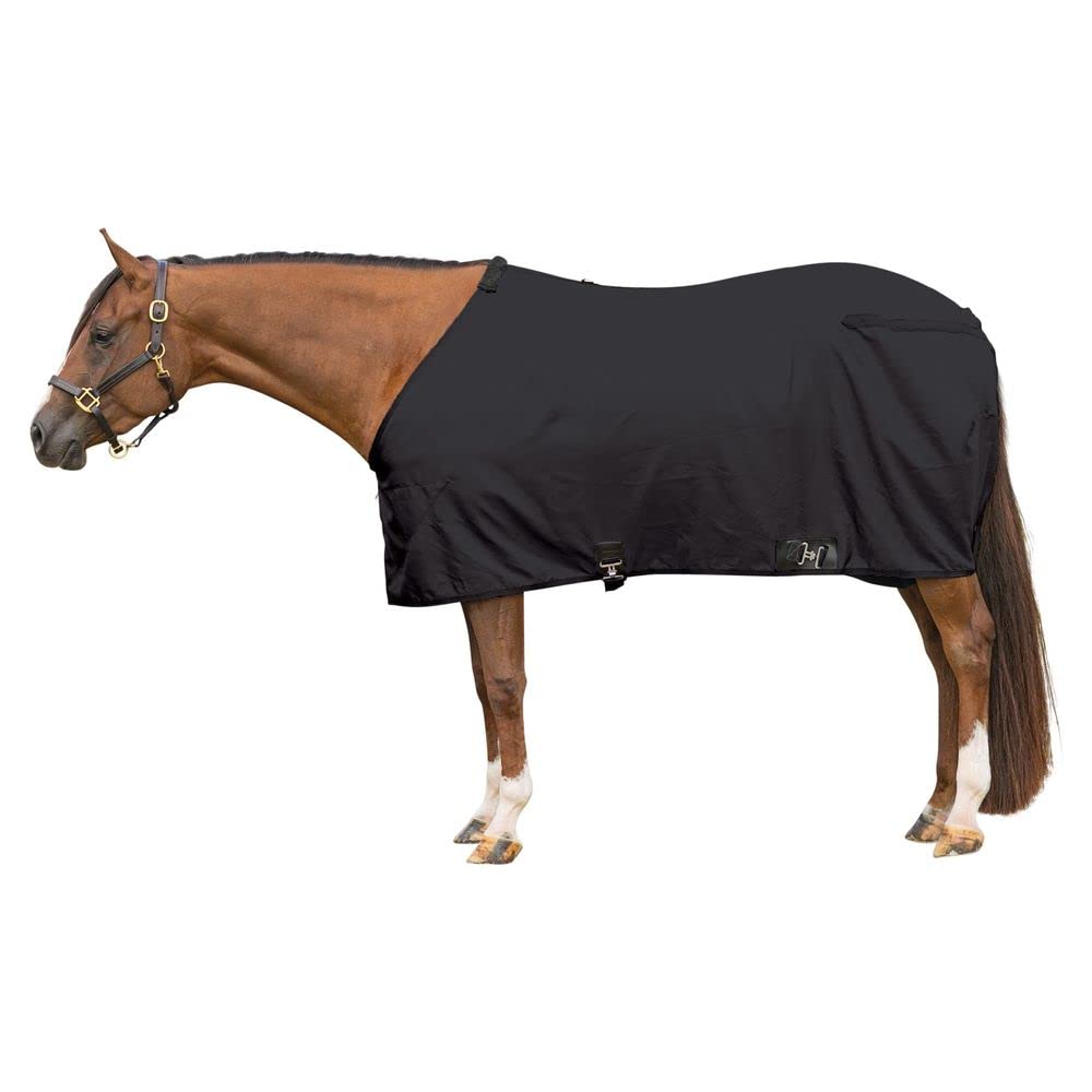 Dura-Tech Closed Front Nylon Horse Stable Sheet | Color Black | Size 82 | Everyday Use | Breathable 420D Nylon | Contour Cut | F