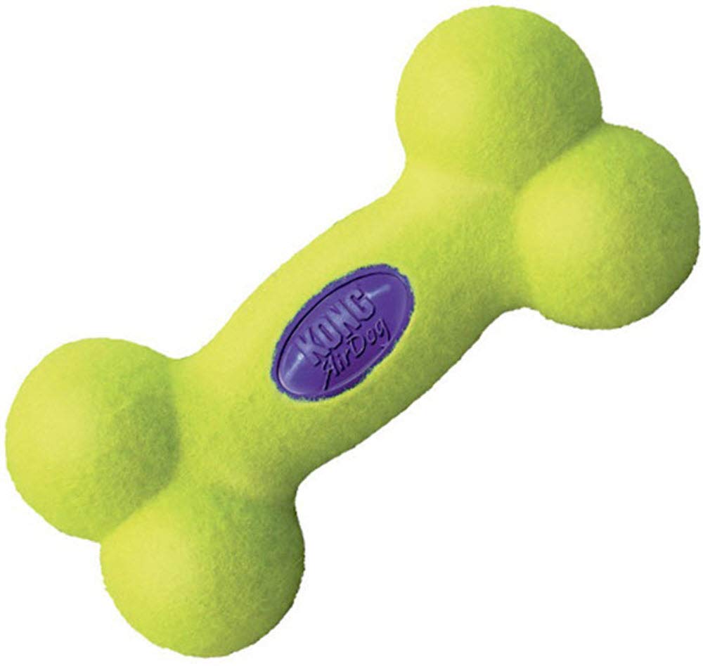 Kong - Airdog® Squeaker Bone - Squeaky Bounce And Fetch Toy, Tennis Ball Material – Medium