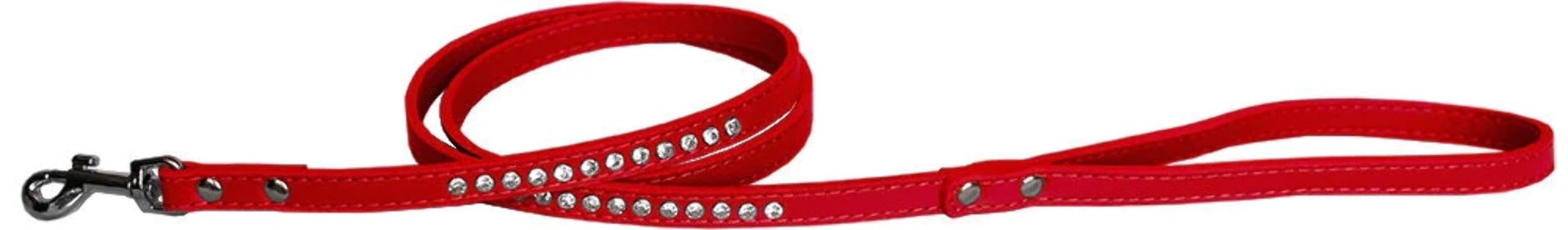 Pet, Dog or Cat Fashion Leash,Clear Jewel (Available in 7 colors) Bright Pink 1/2" wide x 4' long
