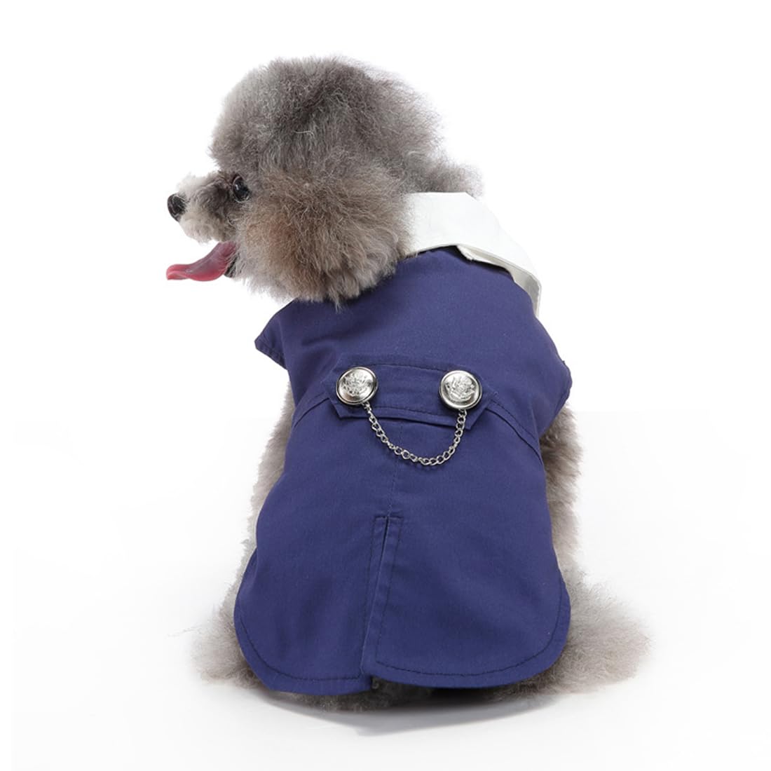 Doteyayp Puppy Tuxedo With Detachable Bowtie Prom Wedding Formal Wear Prince Costume For Small Dog (Small, Blue)