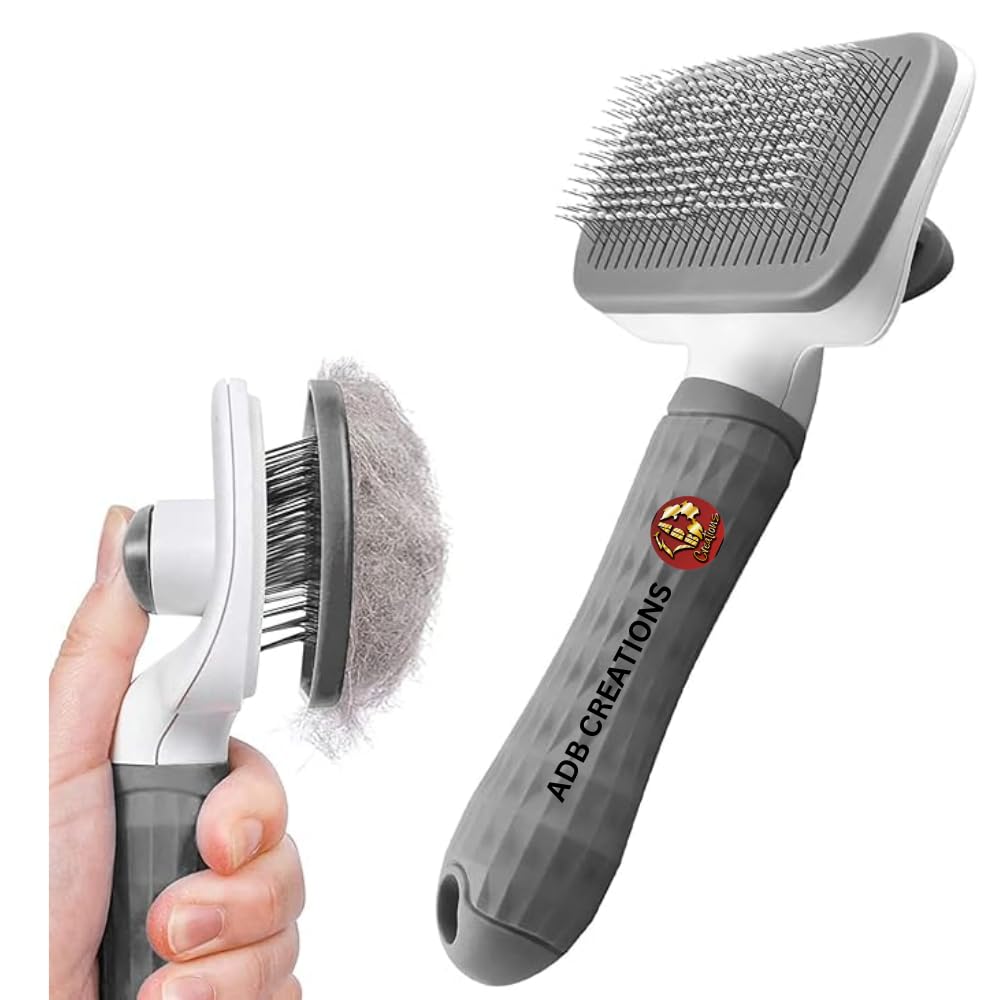 Adb Creation Slicker Dog Hair Comb | Brush Pet Grooming & Cleaning Brush For Massaging Tool | Use To Clean Loose Fur & Dirt Grea