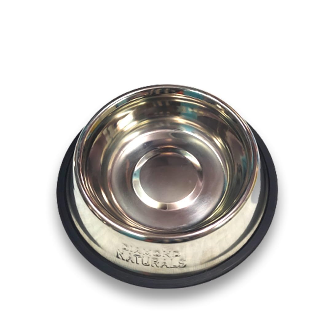 Supervet Stainless Steel Dog Bowl | AntiSkid Pet Food & Water Bowl | RustResistant Feeding Bowl For Dogs & Cats | NonSlip Rub