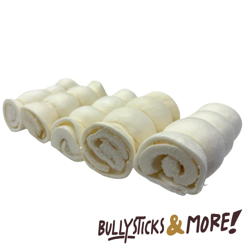BULLYSTICKS & MORE 6 Inch Beef Cheek Rolls for Dogs (6 Extra Thick - 3 Count) - Beef Cheek Bones for Dogs - Dog Parents Choice -