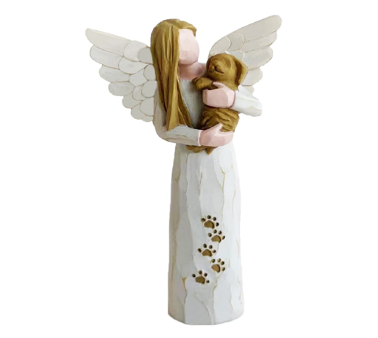 Waifugal Dog Memorial Gifts for Loss of Dog, Pet Memorial Gifts, Resin Angel Statues,Sculpting Angels,Pet Sympathy Gifts(White)