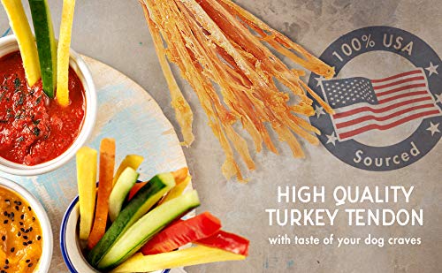PAPILUX Turkey Tendon for Dogs, Hypoallergenic, All Natural Easily Digest Dog Chew Treat