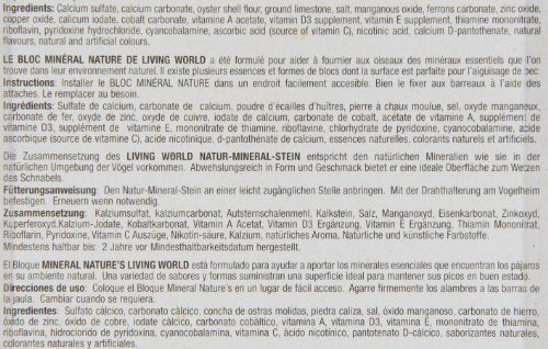 Living World Mineral Block, Orange (For Parakeets), 55 Grams