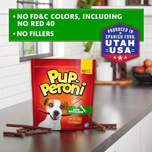 Pup-Peroni Dog Treats, Lean Beef Flavor, 22.5 Ounce, Made with Real Beef, 90% Fat Free